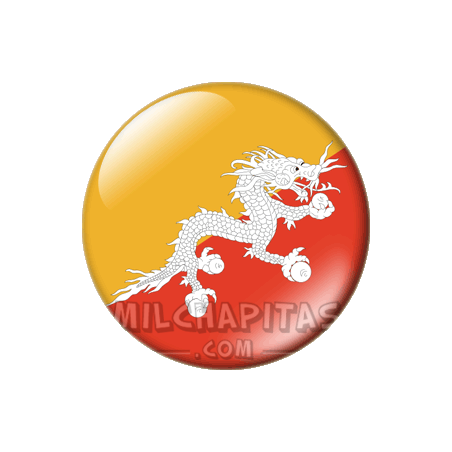 Chapa de Asia: Bandera de Bután