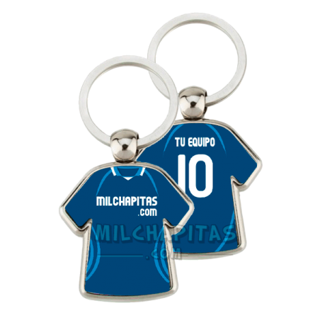 Llavero camiseta fútbol personalizado con nombre y dorsal
