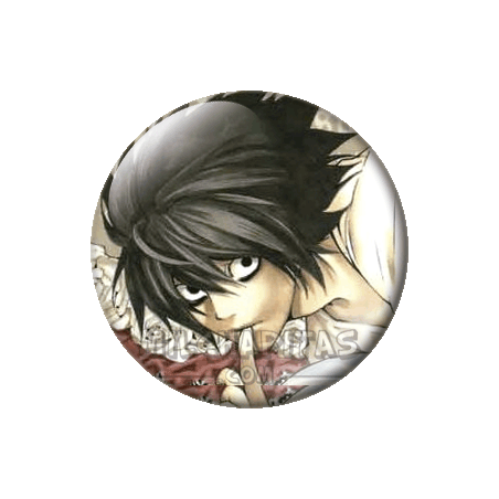 Chapa de Death Note: L pensando