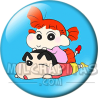 Chapa de Shin chan: Shin chan y nene