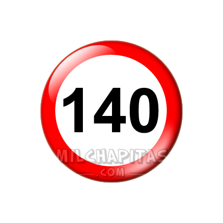 Chapa de Señales de tráfico: Límite 140
