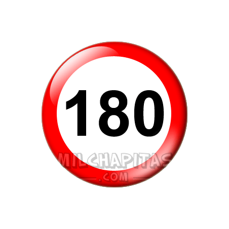 Chapa de Señales de tráfico: Límite 180