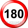 Chapa de Señales de tráfico: Límite 180