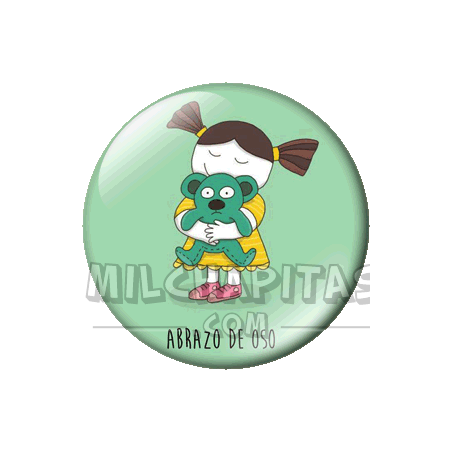 Chapa de Juegos de palabras: Abrazo de oso JP
