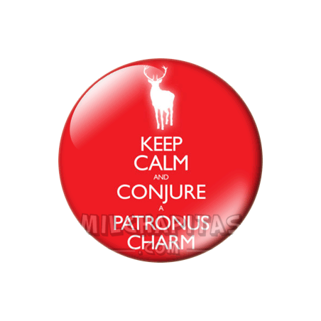 Chapa de Keep Calm: Keep Calm and conjure a patronus