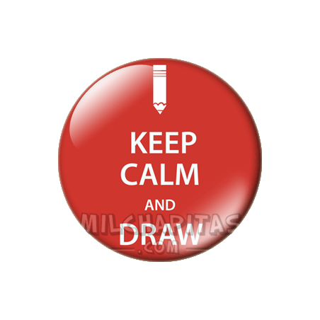 Chapa de Keep Calm: Keep Calm and draw