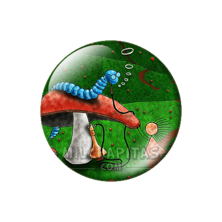 Chapa de Abstracto: Gusano en una seta