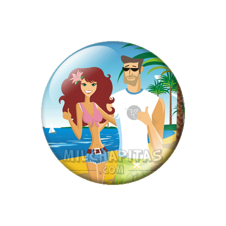 Chapa de Abstracto: Pareja playa