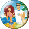 Chapa de Abstracto: Pareja playa