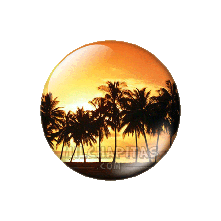 Chapa de Paisajes: Atardecer con palmeras