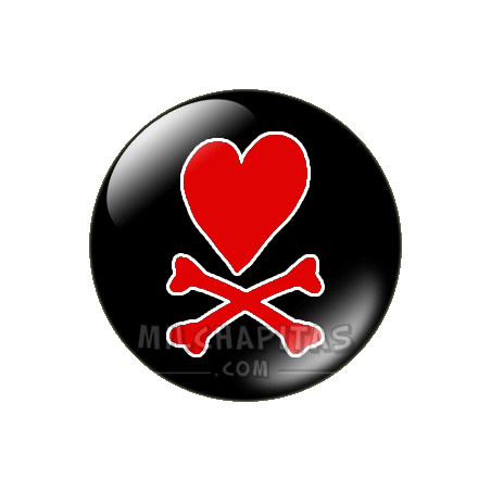 Chapa de Dibujos y Símbolos: Corazón pirata