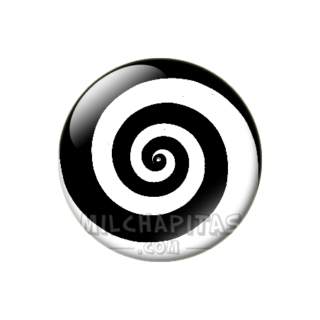 Chapa de Dibujos y Símbolos: Espiral blanca y negra