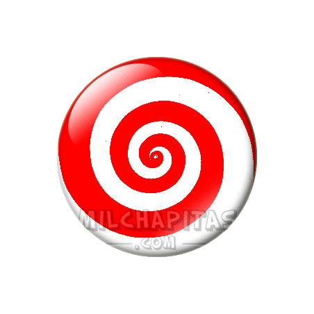 Chapa de Dibujos y Símbolos: Espiral roja y blanca