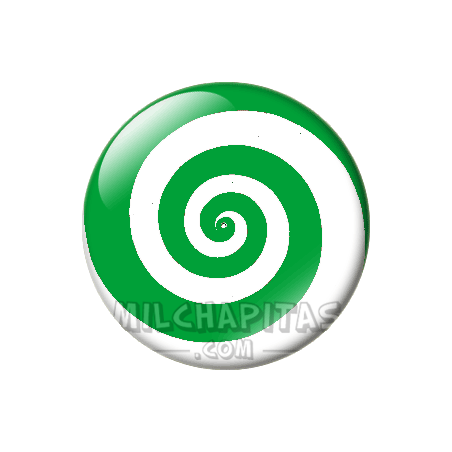 Chapa de Dibujos y Símbolos: Espiral verde y blanca