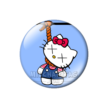 Chapa de Hello Kitty: Hello Kitty ahorcada