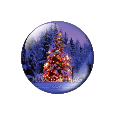Chapa de Navidad: Árbol de Navidad nevado