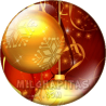 Chapa de Navidad: Bolas doradas colgando