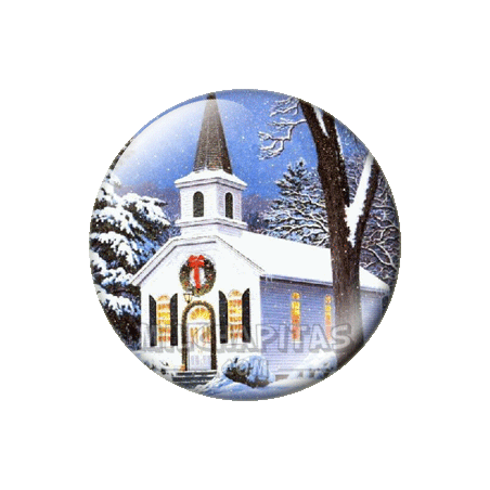 Chapa de Navidad: Iglesia nevada
