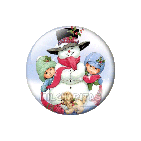 Chapa de Navidad: Muñeco de nieve