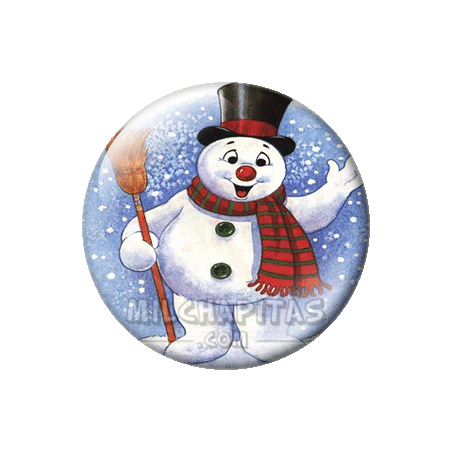 Chapa de Navidad: Muñeco de nieve saludando
