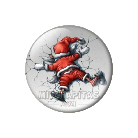 Chapa de Navidad: Papa Noel estrellado