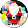 Chapa de Navidad: Papa Noel y montaña de regalos