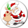 Chapa de Navidad: Papa Noel y Rudolf