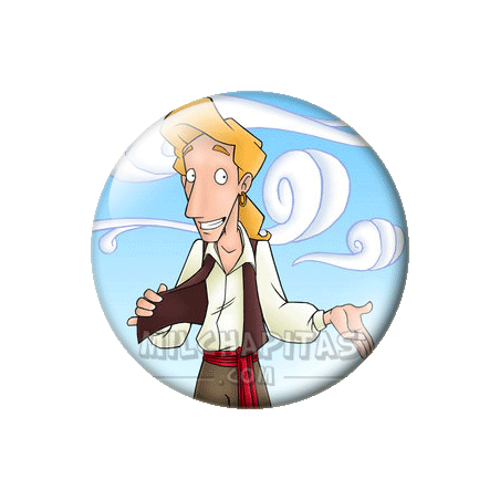 Chapa de Monkey Island: Guybrush risueño
