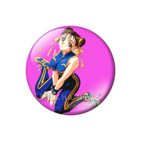 Chapa de Street Fighter: Chun Li derrotada