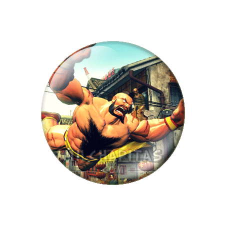 Chapa de Street Fighter: Zangief saltando