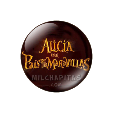 Chapa de Alicia en el País de las Maravillas: Logo peli APM