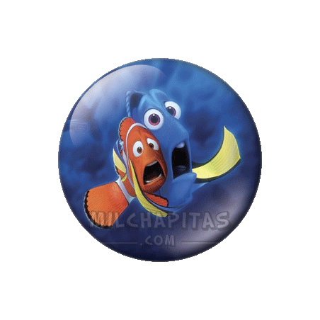 Chapa de Buscando a Nemo: Marlin y Dori con miedo
