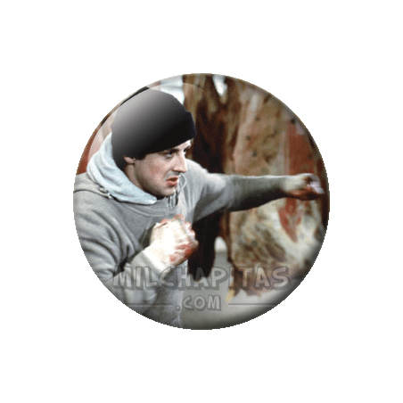 Chapa de Rocky Balboa: Rocky entrenando