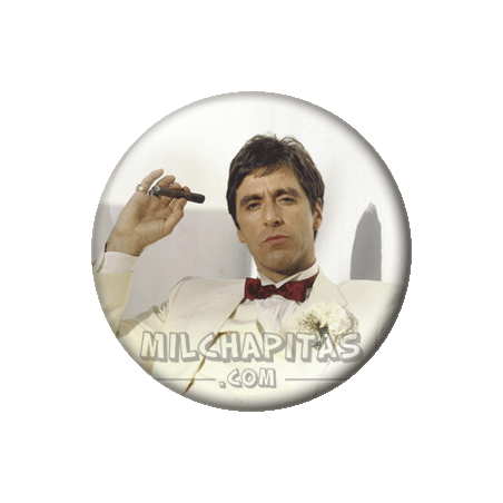 Chapa de Scarface: Tony Montana de blanco