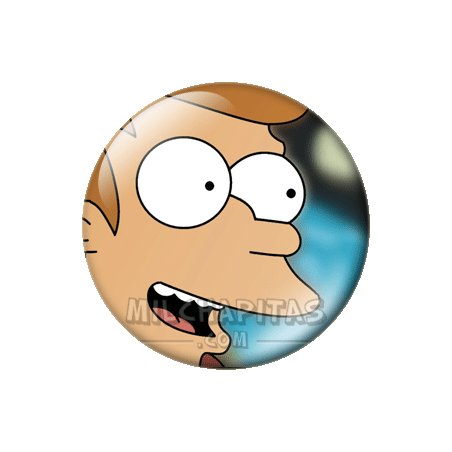 Chapa de Futurama: Fry de cerca
