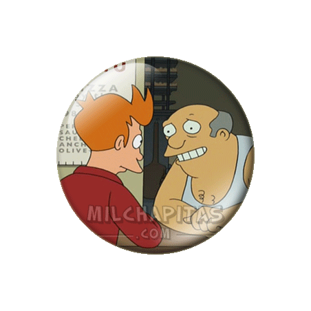Chapa de Futurama: Fry y Panucci