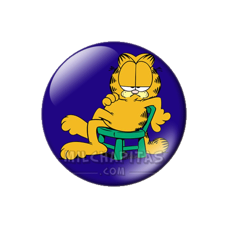 Chapa de Garfield: Garfield en una silla