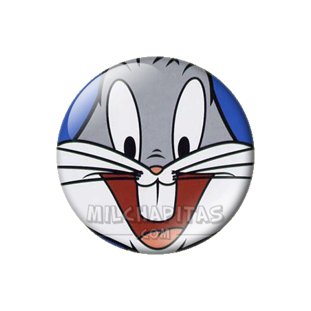 Chapa de Looney Tunes: Bugs Bunny de cerca