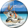 Chapa de Looney Tunes: Bugs Bunny en el Caribe