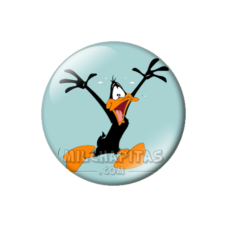 Chapa de Looney Tunes: Pato Lucas chillando