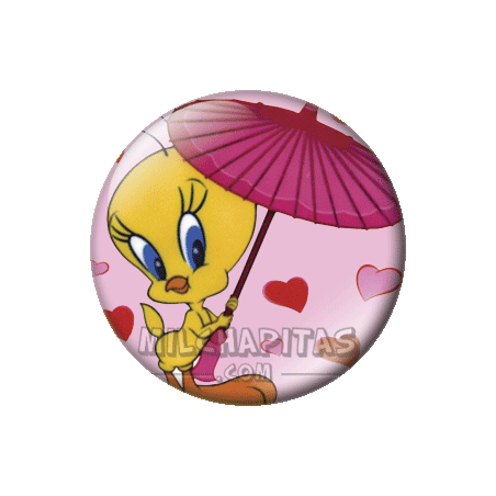 Chapa de Looney Tunes: Piolín con paraguas