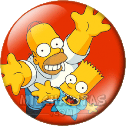 Bart y Homer saludando