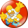 Chapa de Los Simpsons: Bart y Homer saludando