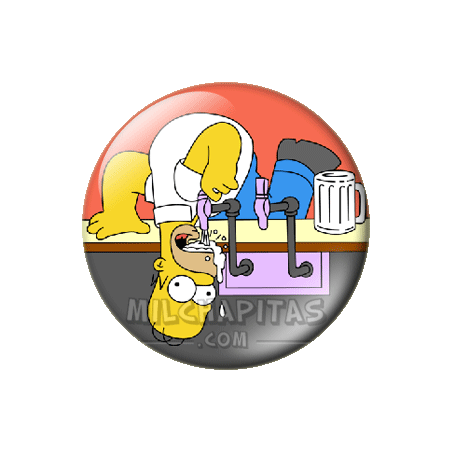 Chapa de Los Simpsons: Homer bebiendo