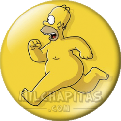 Homer corriendo en pelotas
