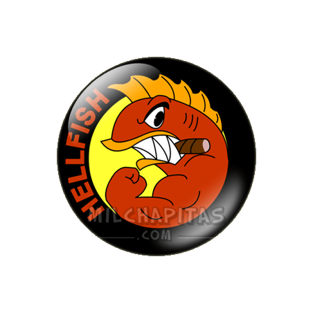 Chapa de Los Simpsons: Logo hermandad del pez volador