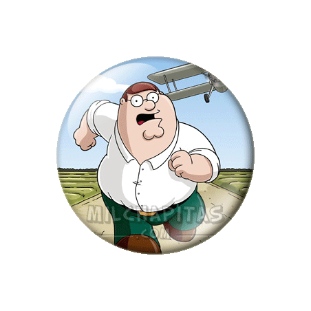 Chapa de Padre de familia: Peter corriendo