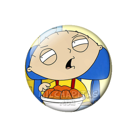 Chapa de Padre de familia: Stewie comiendo