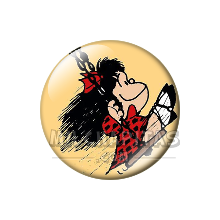 Chapa de Mafalda: Mafalda en el columpio