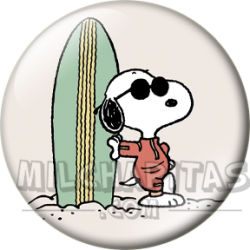 Chapa de Snoopy: Snoopy tabla de surf